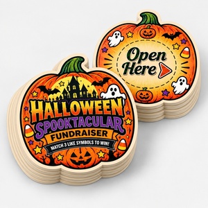 Billets de jeu personnalisés sur le thème d'Halloween, impression recto-verso, cartes à déchirer de haute qualité, billets de loterie gagnants, cartes à languette - Product Image 3