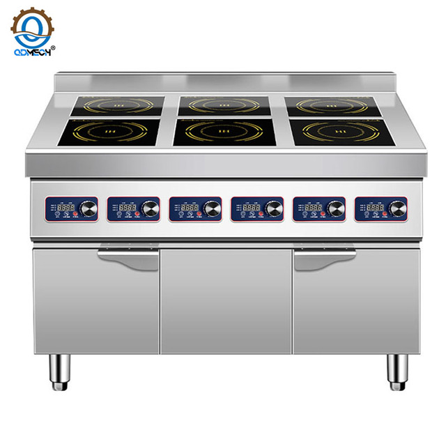 QDMECH High Power 6 Burner Commercial Kitchen Burner Induction Cooker Commercial Induction Cooktop Pot Stove