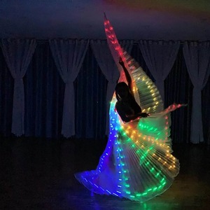 Oggetti di scena da ballo Led ali luminose danza del ventre ali dorate spettacolo da tavolo modello fluorescente mantello - Product Image 4