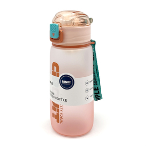 New Design Manufacturer Plastic Promotional Drinking Bottle Tumbler with Flat Lid Children Clear Water Bottle for Sport
