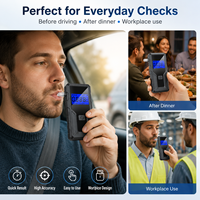 Testeur d'alcoolémie portable avec écran numérique, analyseur d'alcoolémie rechargeable par USB avec embout, haute précision
