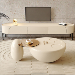 <span class=keywords><strong>Meuble</strong></span> <span class=keywords><strong>TV</strong></span> LCD <span class=keywords><strong>moderne</strong></span> de luxe en bois et marbre <span class=keywords><strong>Meuble</strong></span> à tiroirs crème flottant pour le salon et la chambre à coucher Rangement dernier cri - Product Image 1