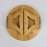 Plateau d'accoudoir circulaire en bambou pour canapé, pliable, à clipser sur canapé, pour boissons, collations et télécommande