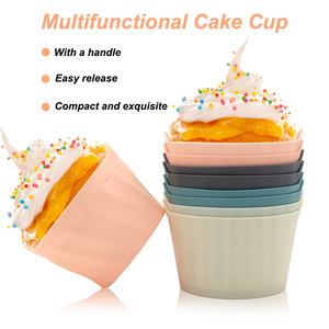 Ensemble différent de moules à muffins personnalisés, moules à gâteaux réutilisables de grande taille en silicone sans BPA pour <span class=keywords><strong>la</strong></span> cuisson - Product Image 5