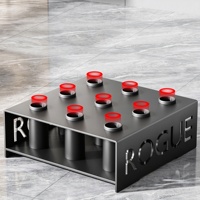 Support de rangement robuste pour barres olympiennes à 9 trous en acier au carbone – Support de barres de musculation pour équipement de gym et entraînement fitness