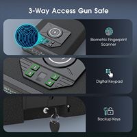 Handfeuerwaffen-Biometrischer Safe mit Kabelloser Ladestation für Handy & Uhr 3 Zugriffsmethoden zum Entsperren Nachttisch-Schubladensafe LED-Display