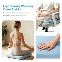 Tapis de yoga en mousse à mémoire de forme, coussins de siège souples, forme carrée, tissu antidérapant en soie glacée au bas pour bureau, conducteur, personnalisable