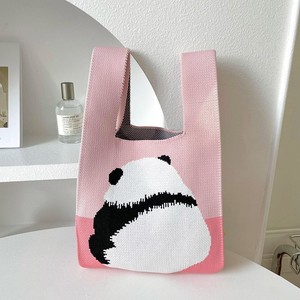 Wholesale Custom <strong>Panda</strong> Themed Knitting Craft Leisure Canvas Bucket Tote <strong>Bags</strong> High Quality - Product Image 3