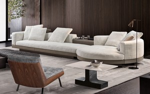 Sofás en Forma de L de Tela de <span class=keywords><strong>Lino</strong></span> para Sala de Estar Moderna, Muebles de Sala de Estar, Sofá Italiano de Lujo - Product Image 2