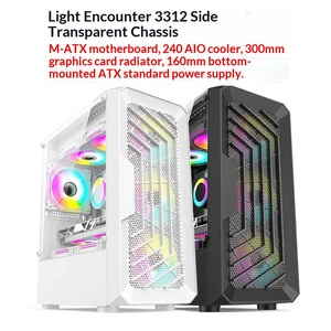 Case per Computer SF Light Encounter 3312, Assemblaggio DIY M-ATX con Lato Trasparente, Alimentatore Desktop, Scheda Madre Compatta, Raffreddamento ad Acqua 240 - Product Image 1