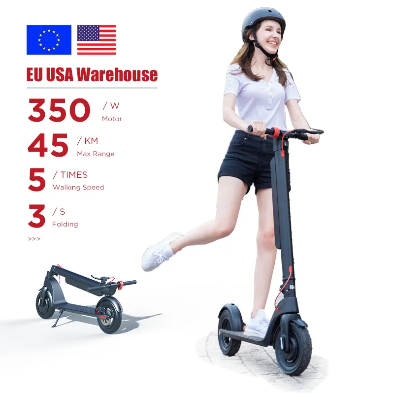 Armazém e scooter elétrico ue eua, 350w, scooter elétrico, dobrável, sem escova, para motor