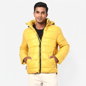 Custom Made Hooded Canvas Puffer <b>Jacket</b> for <b>Men</b> Women OEMODM Quilted Winter Coat with Front Logo Outdoor <b>Warm</b> Wear - Product Image 1