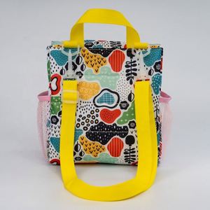 Kids Cute Puffer Insulated <b>Lunch</b> <b>Box</b> Bag Thermal Cooler Bag in Overall Pattern - Product Image 4