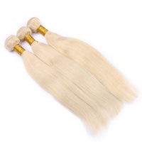 Extensions cheveux humains vierges avec frontal hd, lisses, blond platine, 13x4, 10 à 40 pouces, 613 pièces, en Stock en ue