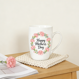 Taza de <span class=keywords><strong>Café</strong></span> Floral de Cerámica de 11 oz, Taza de Té con Diseño de Corona de Flores Rosadas, Regalo Encantador para el Día de la Madre y Cumpleaños - Product Image 5
