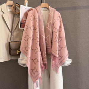 Selendang Kasmir Mewah Musim Dingin Dua Sisi dengan Rumbai Panjang Berkualitas Tinggi untuk Wanita, Selendang Tebal, Pashmina Hangat untuk Wanita - Product Image 2