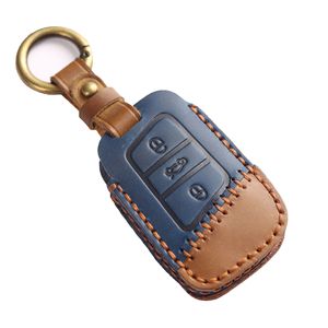 Fundas para Llaves de <span class=keywords><strong>Volkswagen</strong></span>, Passat, Golf, Magotan, de Cuero Crazy Horse y Llaveros de Cuero Genuino para Auto - Product Image 6