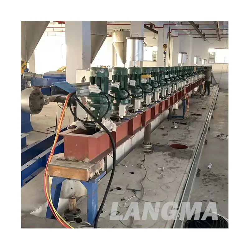 2024 LANGMA fibre agrafante PET flocon machine de recyclage fibre PSF ligne de production de résine de polyester insaturé usine de fabrication