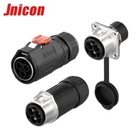 Connecteur de câble d'aviation en cuivre à 3 broches, prise mâle électrique circulaire IP67 étanche à l'eau, Jnicon MJ32 LED