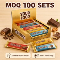 Nouvel emballage de bonbons 2-en-1 saveur variée, présentoir de haute valeur et scellage hermétique pour exportations transfrontalières, sac Mylar avec boîte de présentation et logo