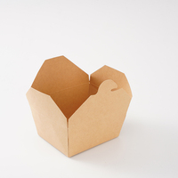 Boîte à lunch carrée en papier kraft en gros avec laminage mat, pliable et à fermeture à clip, idéale pour les collations et l'industrie alimentaire