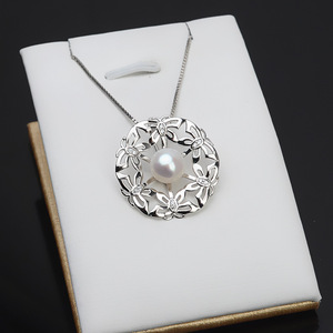 Support de pendentif en argent S925 style papillon pour femmes, perle 12-13, accessoire de bricolage, composants de bijoux semi-finis, modèle - Product Image 3