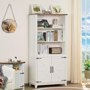 Meuble de rangement multifonctionnel moderne, bibliothèque <span class=keywords><strong>blanche</strong></span> avec <span class=keywords><strong>étagère</strong></span>s réglables, en bois, autoportant, gain de place, durable, pour l'école et la maison - Product Image 2