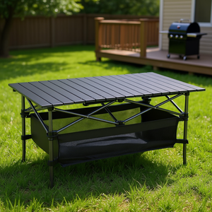Table de camping rectangulaire pliable en aluminium léger, mobilier d'extérieur pour jardin, barbecue, patio, plage, pique-nique, taille moyenne - Product Image 2
