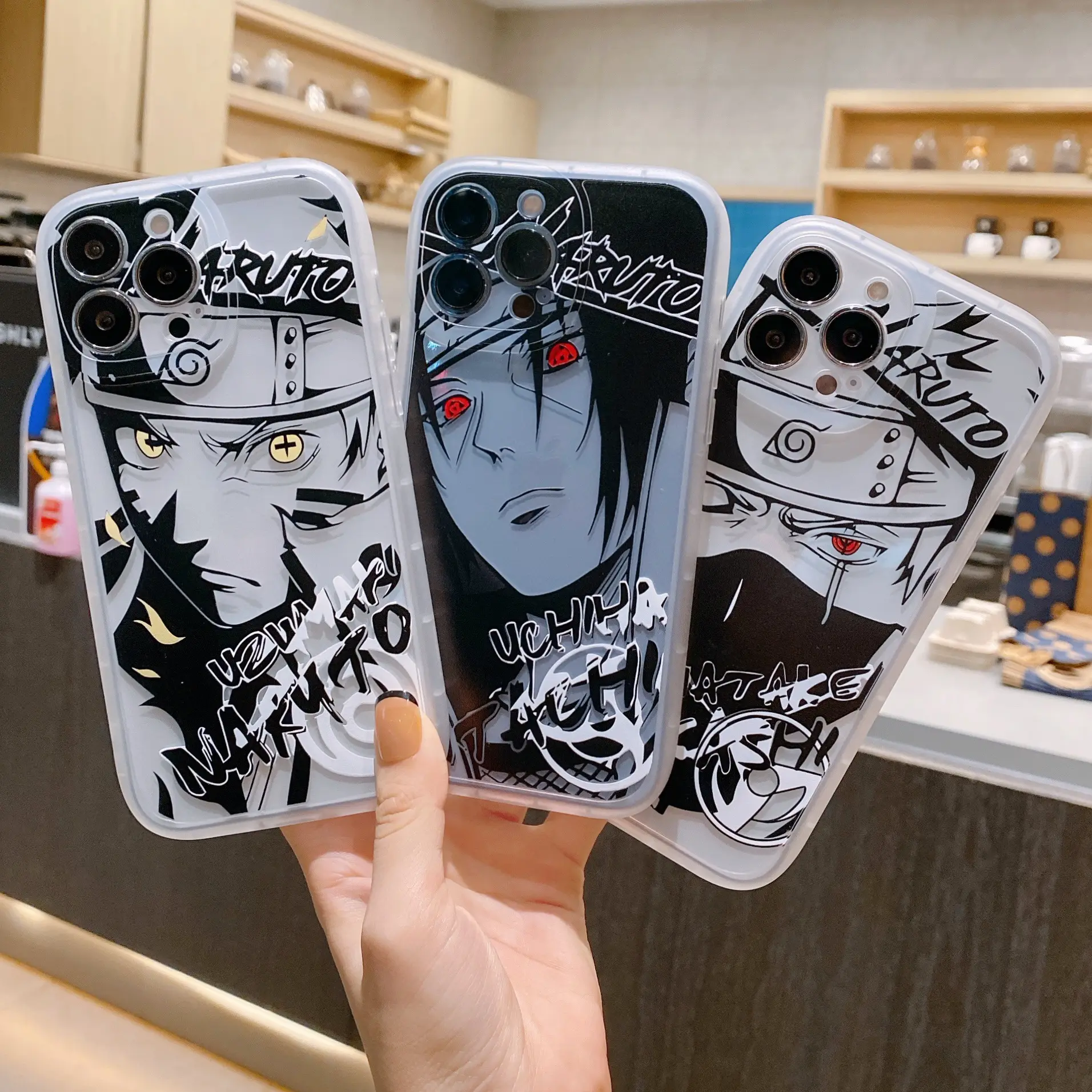 Telefon zubehör Japan Cartoon Narutoing Anime Transparente TPU Soft Shock proof Rückseite für iPhone 11 12 13 14 Pro Max Hülle