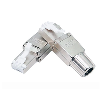 Connecteur réseau modulaire RJ45 sans outil Cat7 FTP blindé avec boîtier en alliage de zinc