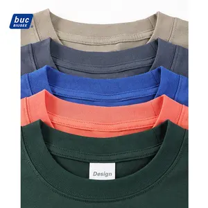 Camisetas de <span class=keywords><strong>Cuello</strong></span> Redondo para <span class=keywords><strong>Hombre</strong></span>, Camiseta Oversize 100% Algodón, Camiseta de Alta Calidad con Personalización - Product Image 2