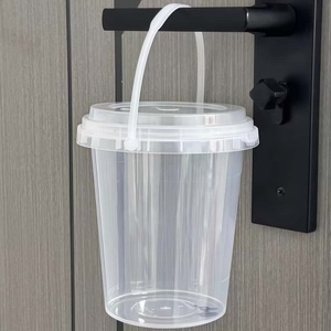 24oz Clear <strong>Plastic</strong> Cold Drink <strong>Cup</strong> with Custom Logo for Coffee Smoothie and Juice - Disposable Drinking <strong>Cup</strong> with Lid - Product Image 2