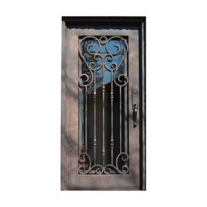 Último diseño de puerta de vidrio de hierro forjado frontal, puertas francesas exteriores usadas a la venta - Product Image 4