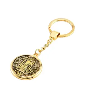 New Metal Gold Jesus Schlüssel ring Anhänger Christian Schlüssel anhänger Religiöses Geschenk Souvenir Schlüssel bund