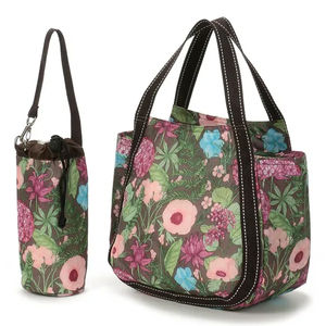 กระเป๋าเดินทางแบบพับได้สำหรับผู้หญิง พร้อมหูหิ้วลายดอกไม้ กระเป๋าทรงบอสตันขนาดกะทัดรัด เหมาะสำหรับทุกเพศทุกวัย กระเป๋าเก็บความเย็น - Product Image 2