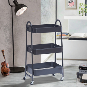 Carrito organizador de Metal multifunción de <span class=keywords><strong>3</strong></span> niveles, cestas de almacenamiento de utilidad móvil para cocina, preparación de alimentos, herramientas para sala de estar - Product Image 4