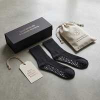 Chaussettes de Pilates avec broderie personnalisée du logo de la marque, qualité supérieure en coton, chaussettes de yoga et de Pilates avec grip