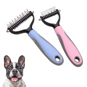 Amaz – peigne Double face pour chien, outil de démêlage, brosse à fourrure, produit de toilettage pour animaux de compagnie, meilleure vente