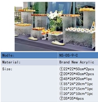 Nouvelle Arrivée Présentoir d'Événement Haut de Gamme en Acrylique pour Buffet, Décoration de Table, Cubes Gigognes, Ensemble de Présentoirs Surélevés en Acrylique Transparent