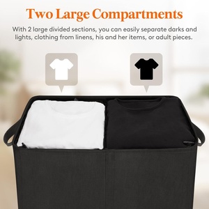 Nouveaux paniers à <span class=keywords><strong>linge</strong></span> doubles de 120 L avec couvercle et design détachable pour le <span class=keywords><strong>rangement</strong></span> des vêtements dans la chambre et la salle de bain - Product Image 4
