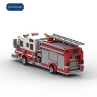 Modèles de camions de pompiers, voitures de ville, ensembles de blocs de construction pour enfants, briques en plastique ABS, jouet de camion, jeu de véhicules MOC pour garçons et enfants
