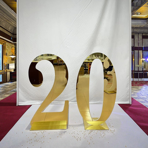 Chiffres en acrylique Iangel pour anniversaire, grands chiffres autoportants découpés au laser, en acrylique miroir doré, 3ft 4ft, pour fêtes et mariages - Product Image 5