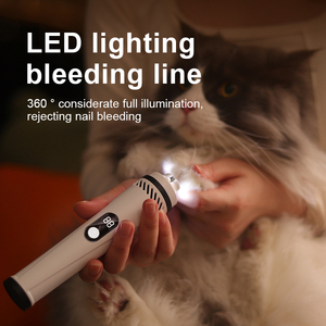 เครื่องขัดเล็บสัตว์เลี้ยงไฟ LED แบบสุญญากาศ USB สำหรับชาร์จไฟ USB สำหรับ<span class=keywords><strong>แมว</strong></span>สุนัขและ<span class=keywords><strong>แมว</strong></span>วัสดุ ABS ปรับสีได้ - Product Image 3