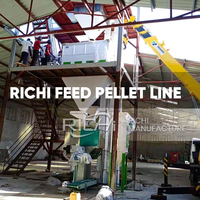 Ligne de production complète de granulés d'aliments pour volailles RICHI 5t/h pour petites exploitations agricoles au Zimbabwe