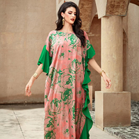 Abaya décontractée et opulente brodée pour l'automne, en dentelle turque artisanale, idéale pour les soirées et événements dans le désert, en polyester