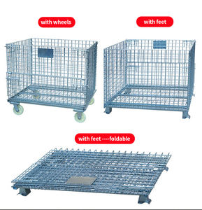 Jaula de Almacenamiento de Carga Apilable Grande y Personalizada para Almacén, de Acero Galvanizado, Plegable, de Malla Metálica, <span class=keywords><strong>Yuge</strong></span> 1000-1500kg - Product Image 3