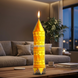 โคมไฟสีเหลืองสวยงามทำด้วยมือ - Product Image 3