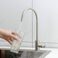 Robinet d'eau filtrée RO à poignée unique sans plomb SUS 304, robinet d'eau potable directe avec robinet flexible à 360 degrés
