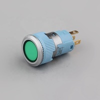Interrupteur à bouton-poussoir LED 12V MP016S/F11-D Momentané Autobloquant Anneau éclairé Max 3A Plastique Métal