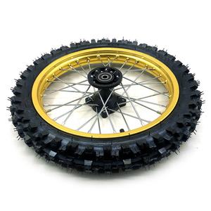 Ruedas delanteras de 14 pulgadas para <span class=keywords><strong>Pit</strong></span> <span class=keywords><strong>Bike</strong></span> GuangLi 60/100-14, llantas de aleación de aluminio con 32 orificios para radios, compatibles con KTM CRF PRO KLX YZF 110cc - Product Image 2